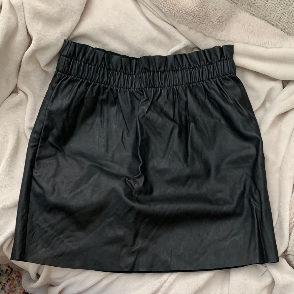 H&M Black Leather Mini Skirt